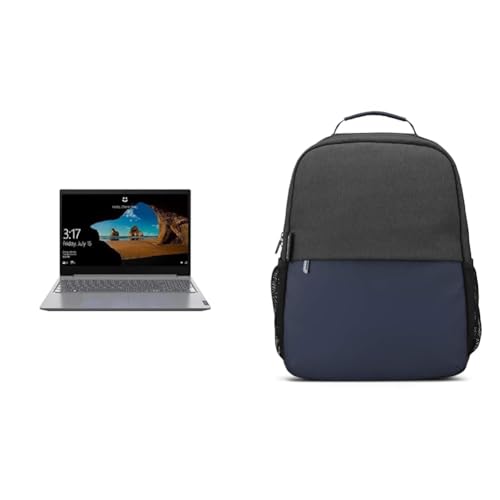 Image of Lenovo V15 Intel Celeron N4500 15.6 inch(39.62 Cm)Fhd(1920X1080)Antiglare 250 Nits Thin And 8 GB Light Windows 11 Home Laptop & 15.6 inch(39.62Cm)Slim Everyday Backpack,Made In India,Compact,Water-Resistant