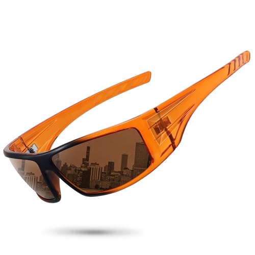 Image of Polarized Sports Sunglasses for Men Women,Driving Fishing | UV400 Protection Anti-Glare Lens, Wrap Around Sunglasses for Cycling,Hiking,Golf & Outdoor Sports Unbreakable Frame