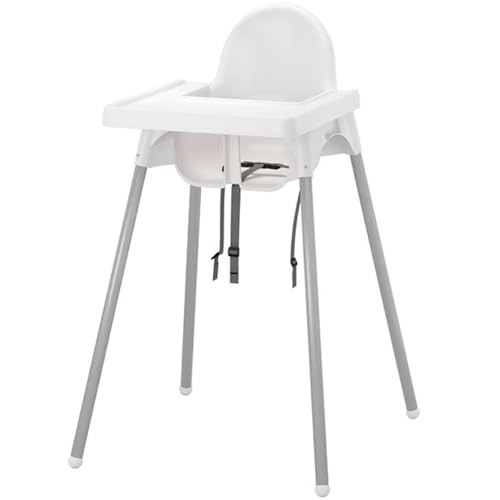 Trona Alta Premium con Bandeja Extraíble – Trona para Bebé Apilable, Desmontable y Fácil de Limpiar · Patas Acero · Cinturón Seguridad · Para Hogar y Hostelería Compatible con Ikea Antilop
