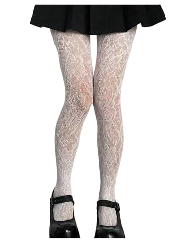 Image of SHENHE Women's Patterned Fishnet Tights High Waist Pantyhose Floral Stockings