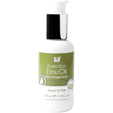 Muscle Rub - Sports Oil Rub with Pure Emu Oil, Omega 3 6 9, Tea Tree Oil, Vitamin E, & Essential Oils - 100mL Deep Heat Rub for Joint, Back, Muscle Stiffness, Cramps & More by Y-Not Natural Cover