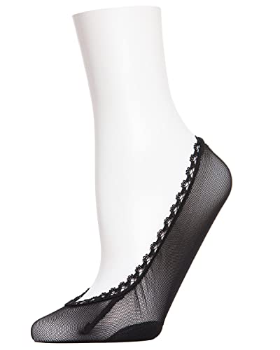 MeMoi Women's Mesh and Lace No Show Liner Socks