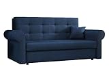 Schlafsofa Viva Silver III mit Bettkasten, Bettsofa mit abgerundete Armlehnen, 3 Sitzer Polstersofa mit Schlaffunktion, Sofagarnitur inkl. Kissen, Sofa, Farbauswahl, Wohnlandschaft (Mono 241)