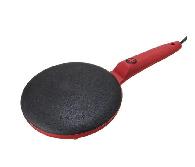 SRBI 600W 220V Electric Pancake Plate Pan Crepe Maker Non-Stick Cooker Baking Dessert Machine 2025 – Red New stock-image-17