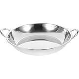 Baluue Wok de Acero Inoxidable 32 Cm Anti-desbordamiento, Sartén para Cocinar y Olla Caliente Doméstica, Utensilio Multiuso Adecuado para Cocina Casera y Restaurante