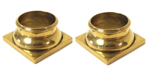 Harts Pair of Cast Brass Clock Column Finials, Square Base, 5 different Sizes, (22mm)