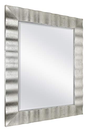 Mcs Wavy Large Wall Mirror, Modern Rectangle Mirror Home Decor For Living Room, Bedroom, Or Bathroom, 30 By 36 Inch, Silver #TOP1