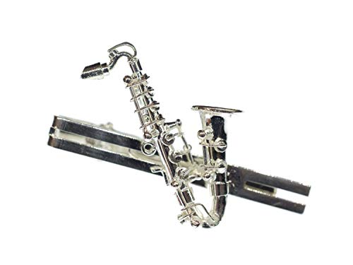 Saxofón de plata clip de lazo hecho a mano con sujeción firme