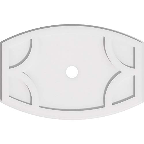 Image of Ekena Millwork CMP24X16KY-02000 Kailey Architectural Grade PVC Contemporary Urethane Ceiling Medallions 24 inchW x 16 inchH x 2 inchID x 13 inchC x 1 inchP