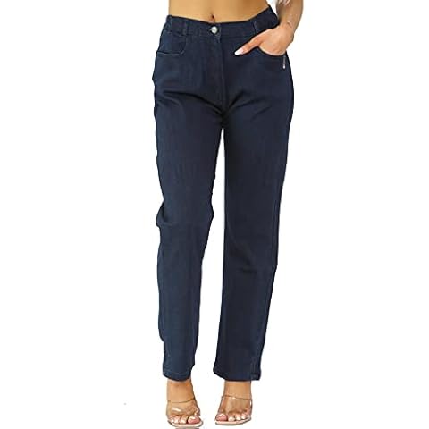 MYT Women's Elastic Waist Straight Leg Jeans Cover