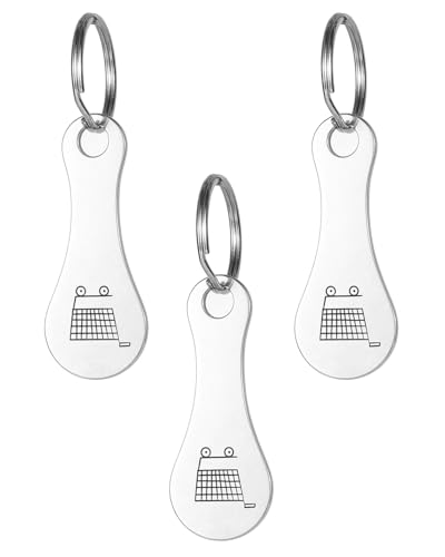 CULEB 3 Pièces Jeton Caddie,Jeton Universel en Acier Inoxydable,Porte-Clés de Chariot Détachable...