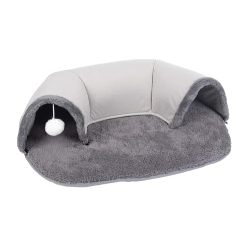 Yajuyi Túnel de gato Tapete de cama para gato Tubo de gato Antiderrapante Casa de gato quente com bo