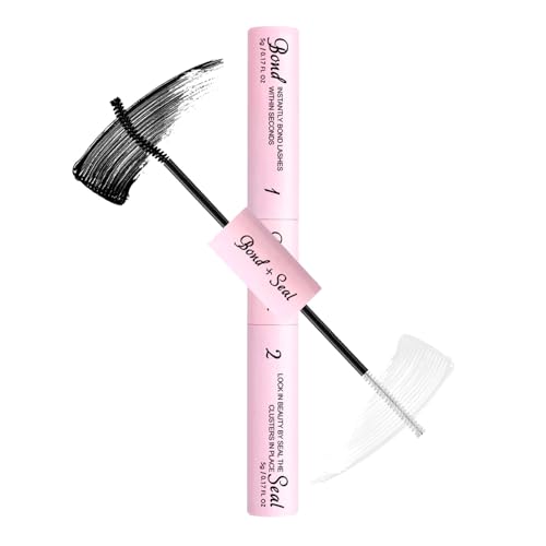 5 ML Colla Ciglia Finte Bond e Seal 2 in 1, Colla Extension Ciglia Impermeabile, Lash Bond and Seal Waterproof, Collas per Ciglia a Grappolo Individuale Lunga Durata 48-72 Ore Lash Glue (Rosa)