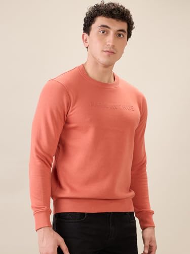 Image of Park Avenue Men Full Sleeve Slim Fit Solid Pattern Cotton Polyester Blend Regular Neck Regular Neck Casual Sweatshirt