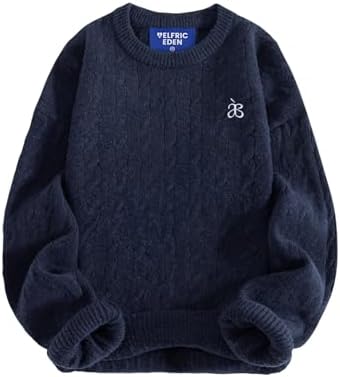 Aelfric Eden Womens Long Sleeve Cable Knit Sweater Fall Fashion O...