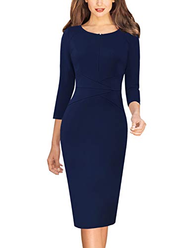 Image of VFSHOW Womens Slim Zipper Up Work Business Office Party Bodycon Pencil Sheath Dress