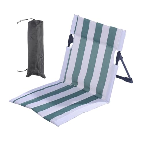 Tumbona Rayas Plegable - Asiento Playa Portátil, Respaldo Ergonómico Silla Exterior, Reclinable Compacta Viaje, Tela Duradera | Hamaca Ajustable Para Deportes Terraza Tomar Sol Vacaciones Aire Libre
