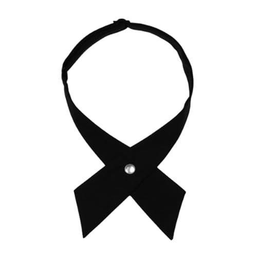 Mantieqingway School Uniform Pre Tied Bows for Girls Women Solid Adjustable Criss-Cross Bowtie