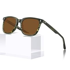 5. Striped Black Green Frame Brown Lenses