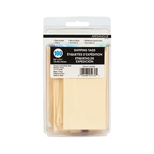 Merangue 100 Pack Shipping Tags, Sz5, 4-3/4" X 2-3/8" (1024-4711-00-000) #TOP2