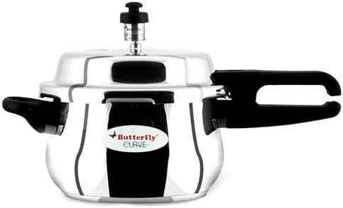 Butterfly Curve 3 Litres Stainless Steel Outer Lid Pressure Cooker | TRIPLY Base | Induction & Gas Stove Compatible | Triple Safety | ISI Certified | 5 Years Manufacturer's Warranty