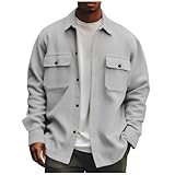 Generisch Corduroy Hemd Herren Langarm Casual Hemdjacke Freizeithemd Regular Fit Cordjacke Cargo...