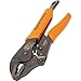 Klein Tools 38642 Locking Pliers with Straight Jaw, Quick Release Handles, Hardened Teeth, Intuitive Thumb Knob, for Universal Use, 10-Inch