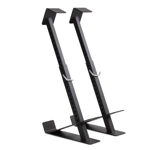 Titan Fitness Eccentric Hooks, Fully Adjustable 20" - 35" Steel Hook Barbell Attachment, Overload Lifting for Explosiveness, Fits Olympic-Sized Weight Plates, Squat or Bench Use, Weight Releasers