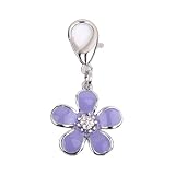 XKSRWE Bling Rhinestones Flower Charm Pendant Jewelry for Pet Dog Cat Puppy Necklace Collar Accessory(Purple)