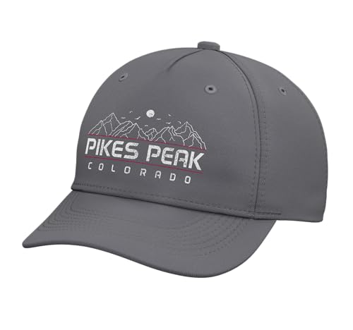 Pikes Peak Colorado Rocky Mountains Climbing Souvenirs Adjustable Printed Baseball Hat, Slate Grey