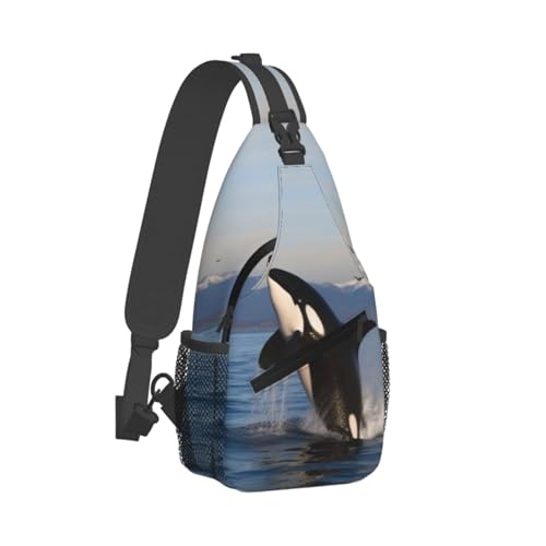Mochila tipo Sling Crossbody Negra para Senderismo miniatura 1