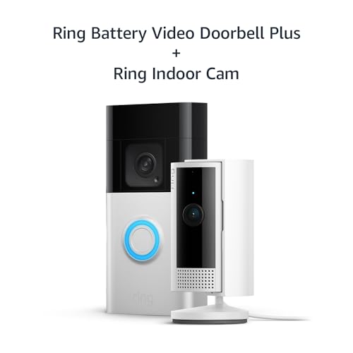 Ring Battery Video Doorbell Plus (Newest gen) + Ring Indoor Camera (2nd Gen) | Wireless Video Doorbell Camera with 1536p HD Video, Head-To-Toe View, Colour Night Vision, Wi-Fi, DIY | Easy to install