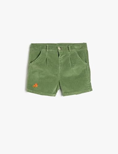 Pantalones cortos de pana Koton con bordados para moda infantil niña
