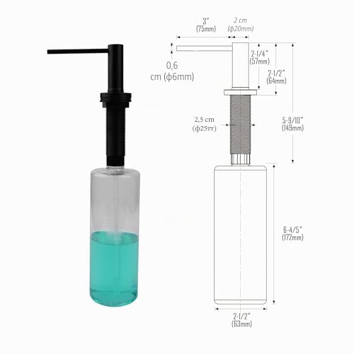 Distributeur savon encastrable noir inox 500ml AIKE