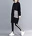 ellazhu Women's Striped Pocket Casual Crewneck Long Sleeve Pullover Sweater Swatershirt GA1271 Black