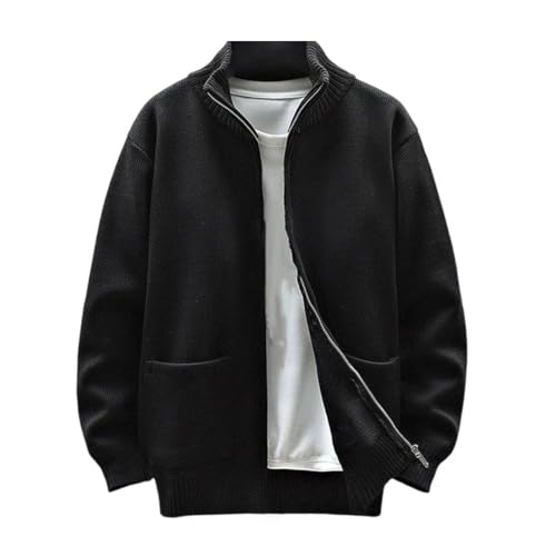 Cardigan tricoté pour homme Kelsiop col montant zippé vêtement chaud