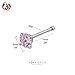 Forbidden Body Jewelry Nose Rings Surgical Steel Pink Cubic Zirconia Crystal Nose Stud 20G (3mm)