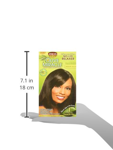 African Pride Olive Miracle 1 Touch-Up Kit Regular - Contains Aloe Vera, Castor Oil & Biotin, 1 Kit #TOP1