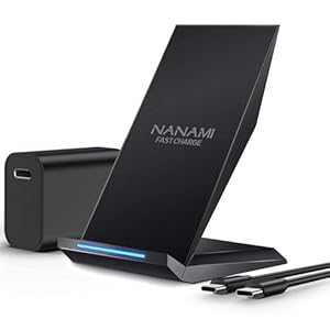 NANAMI Fast Wireless Charger with USB Phone Charger, Qi Certified Charging Stand with 20W PD Adapter for iPhone 16/16 Plus/16 Pro/16 Pro Max/15/14/13/12,10W for Samsung Galaxy S25/S24/S23/S22/S21