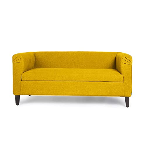 Image of Wakefit Sofa Set | 3 Year Warranty | Sofa 4 Seater, 4 Seater Sofa for Living Room, Wooden Sofa Set, Sofa Set 2+1+1 Seater - Miami(Tahoe : Chrome Yellow)