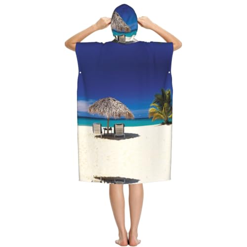 Poncho à capuche Jamaica Beach été en microfibre surf natation - 3
