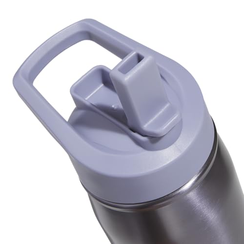 Image of adidas Straw Lid Metal Water Bottle 600 mL | Double-Wall Insulated, Leak-Resistant Lid, Stays Cold 24 Hours, Easy-Use Straw Top, Swap-Friendly Lid, Workouts & Daily Use