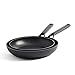 KitchenAid Classic Forged 3-Layer German Engineered Non-Stick 2-Piece Frying Pan Skillet Set, 24 cm and 28 cm, Induction, Oven Safe, Black