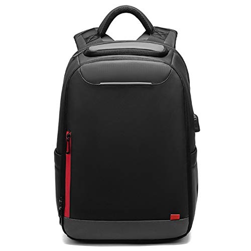 Xennos Backpacks - EURCOOL 15.6 inch Laptop Backpack for Teenage Fashion Male Mochila USB Charging Water Repellent Leisure Travel Backpacks n0004 - (Color: Black)