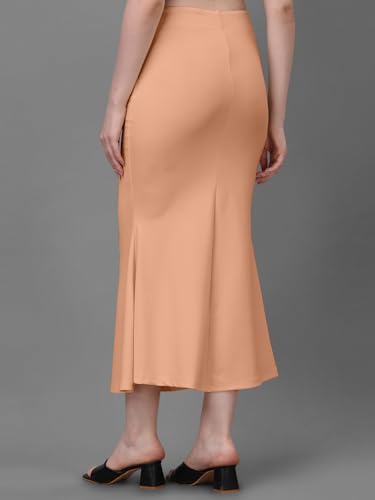 Image of Women's Saree Shapewear Petticoat, Cotton Blend Stretchable Mermaid Skirt, High Waist Tummy Control, Smooth Curve Fit with Adjustable Drawstring