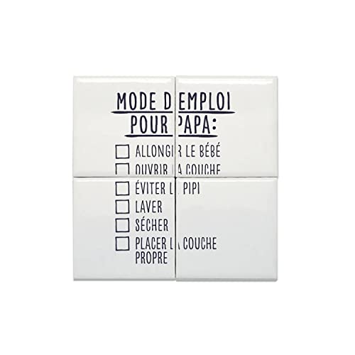Carreaux céramique papa couche idée cadeau humour pour changer les couches de bébé avec le sourire
