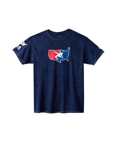 USA Wrestling Logo Acid Wash Heavyweight T-Shirt - Navy LG