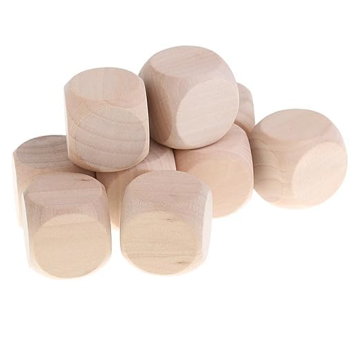 Saza Natural Wood Blank Dice 25mm Game Dice Decorative Dice Kids Playing Wooden Dice Pack of 50 Pcs Round Corner 6 Sided Wooden dice Set (B0D5TR29MW) Amazon Price History, Amazon Price Tracker