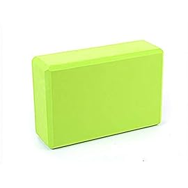 GOGODOG Yoga Blocks [2 Pcs] Solid Color Yoga Brick High Density EVA Foam Environmental Protection Thicken Color Yoga Bricks Support Deepen Poses for Yoga, Pilates (Green)