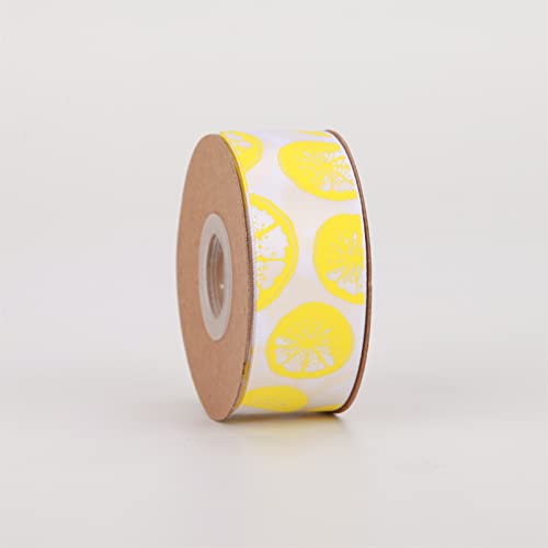 Meseey Lemon Satin Ribbon 40 Yards Yellow White Lime Green Fruit Printed Themed Decorative Ribbons For Gift Wrapping Diy Bows Bridal Shower Birthday Summer Party Decorations(Lemon) #TOP3